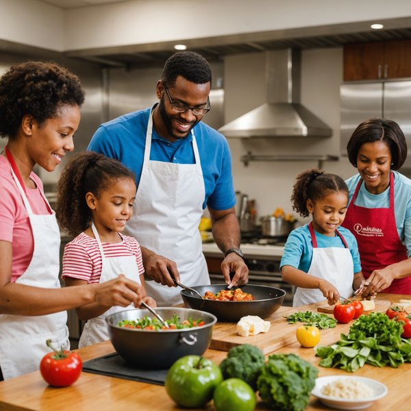 Comment les centres communautaires peuvent-ils offrir des cours de cuisine saine pour les familles ?